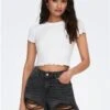 Only Black / Washed Black Pacy Hw Denim Shorts