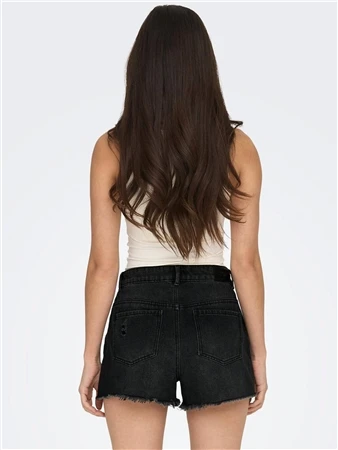 Only Black / Washed Black Pacy Hw Denim Shorts 4 Only Black / Washed Black Pacy Hw Denim Shorts - Image 4