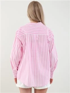 Saint Genies Pink / White Stripe Long Sleeve Shirt -Deals The Lush Dresses Store 28476 3