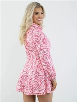 Saint Genies Pink Print Shirt Dress -Deals The Lush Dresses Store 28527 3