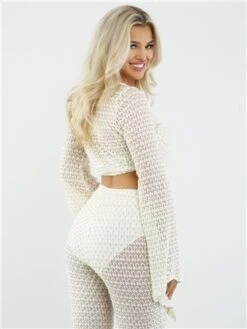 Saint Genies White Lace Crocet Crop Top -Deals The Lush Dresses Store 28529 3