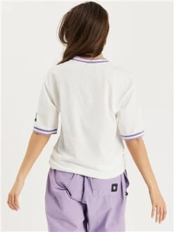 Harper & Lewis Cream / Lilac Ringer Short Sleeve T-Shirt -Deals The Lush Dresses Store 28545 3