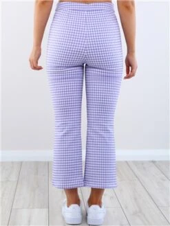 Only Purple Rose/White Carola Gingham Kick Flare -Deals The Lush Dresses Store 28550 3