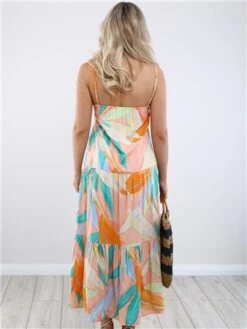 Only Coral Alma Leaf Print Dress -Deals The Lush Dresses Store 28552 3