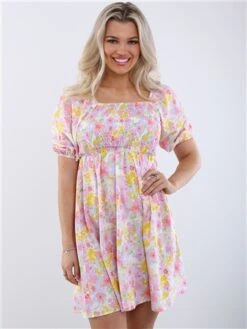 Veromoda Floral Emma Henna Smock Dress