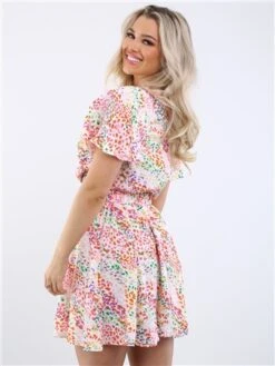 Ax Paris Floral Wrap Top Belted Skater Dress -Deals The Lush Dresses Store 28589 3