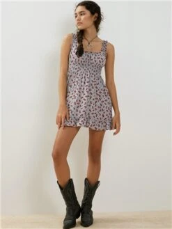 Motel Blue Floral Ditsy Soyata Mini Day Dress 6 Motel Blue Floral Ditsy Soyata Mini Day Dress -Deals The Lush Dresses Store 28597 2
