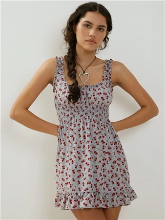 Motel Blue Floral Ditsy Soyata Mini Day Dress 1 Motel Blue Floral Ditsy Soyata Mini Day Dress