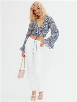 The Frolic Floral Ditsy Willa Long Sleeve Frill Top -Deals The Lush Dresses Store 28614 2