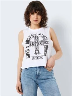 Noisy May Bright White Guns N' Roses Top