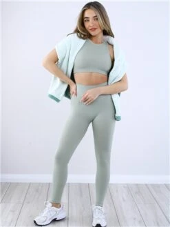 Missy Empire Mint Jacqueline Seamless Ribbed Racer Crop Top -Deals The Lush Dresses Store 28769 2