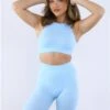 Missy Empire Blue Ribbed Seamless Cycling Shorts