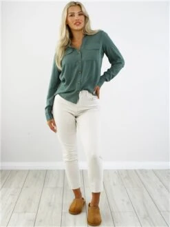 Veromoda Green / Dark Forest Bumpy Shirt -Deals The Lush Dresses Store 28928 2