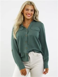 Veromoda Green / Dark Forest Bumpy Shirt