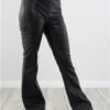 Noisy May Black Andy Coated Flared Trousers