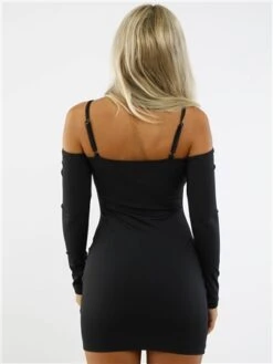 Saint Genies Black Bodycon Mini Dress With Cut Out 7 Saint Genies Black Bodycon Mini Dress With Cut Out -Deals The Lush Dresses Store 28959 3
