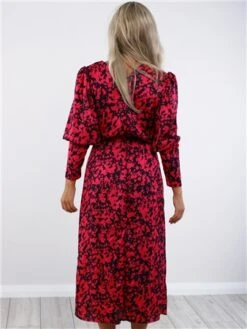 Ax Paris Cerise And Black Printed Split Skirt Midi Dress -Deals The Lush Dresses Store 28960 3