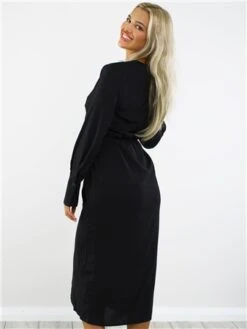 Ax Paris Black Long Sleeve Belted Midi Dress -Deals The Lush Dresses Store 28961 3