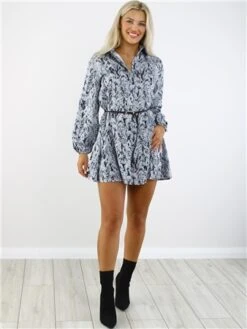 Saint Genies Grey Animal Print Shirt Dress -Deals The Lush Dresses Store 28967 2
