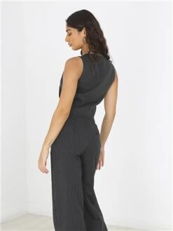 Brave Soul Black/White Pinstripe Button Through Waistcoat -Deals The Lush Dresses Store 29011 3