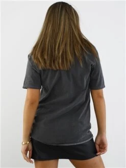 Missi London Acid Wash Charcoal Skull Rose Print T-Shirt -Deals The Lush Dresses Store 29059 3