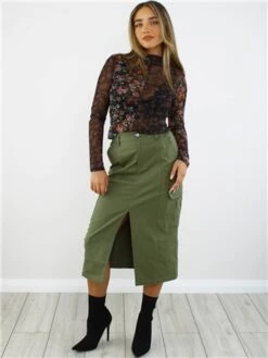 Brave Soul Black / Floral Print Mesh Long Sleeve Top -Deals The Lush Dresses Store 29065 2