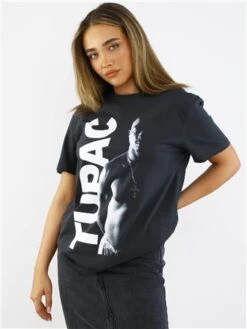 Amplified Charcoal Tupak Shakur Printed T-Shirt