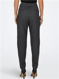 Only Grey / Dark Grey Melange Mid Waist Pants With Stripes -Deals The Lush Dresses Store 29145 3