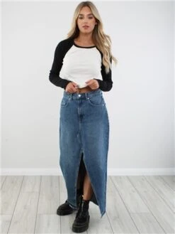 Brave Soul Black / Cream Suzie Raglan Rib Top -Deals The Lush Dresses Store 29205 2