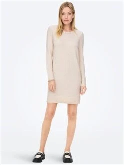 Only Grey / Birch Rica Long Sleeved Knitted Dress -Deals The Lush Dresses Store 29281 2
