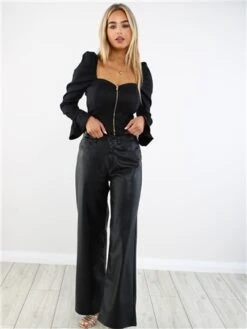 The Frolic Black Long Sleeve Corset Top -Deals The Lush Dresses Store 29390 2