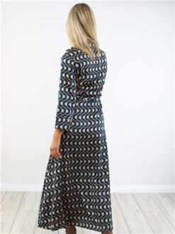 Ax Paris Green/Gold Pattern Midi Shirt Dress -Deals The Lush Dresses Store 29404 3