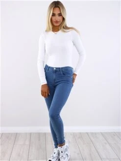 Only Blue / Medium Blue Denim Rain Reg Skinny Fit Jeans -Deals The Lush Dresses Store 29439 2