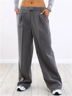 Brave Soul Grey Nina Wide Leg Trouser
