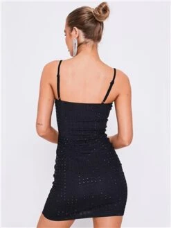 Saint Genies Black Adelaide Strappy Diamante Mini Bodycon Dress -Deals The Lush Dresses Store 29443 3