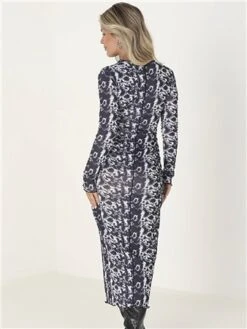 Brave Soul Abstract Print Jersey Mesh Long Sleeve Maxi -Deals The Lush Dresses Store 29450 3