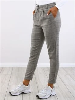 Only Black / Dark Grey Poptrash Checked Trousers