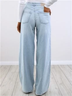 Tally Weijl Blue High Waist Wide Leg Jeans -Deals The Lush Dresses Store 29505 2