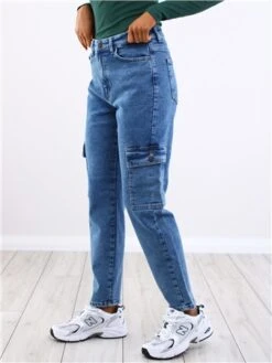 Noisy May Medium Blue Denim Moni Cargo Jean