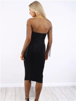 Saint Genies Black Mesh Dimante Dress -Deals The Lush Dresses Store 29551 3