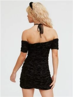 The Frolic Black Devour Ruched Mini Dress -Deals The Lush Dresses Store 29617 3