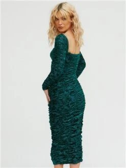 The Frolic Emerald Monroe Mesh Midi Dress -Deals The Lush Dresses Store 29618 3