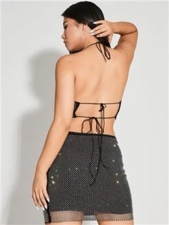 Saint Genies Black Strappy Diamante Detail Top -Deals The Lush Dresses Store 29662 3