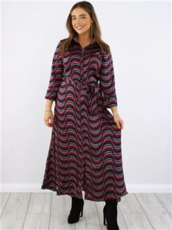 Ax Paris Purple Print Tie Waist Midi Shirt Dress 6 Ax Paris Purple Print Tie Waist Midi Shirt Dress -Deals The Lush Dresses Store 29713 2